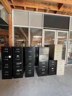 Metal filing cabinets