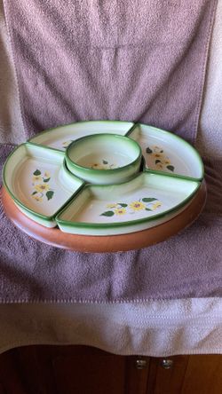 Vintage chip and dip Lazy Susan