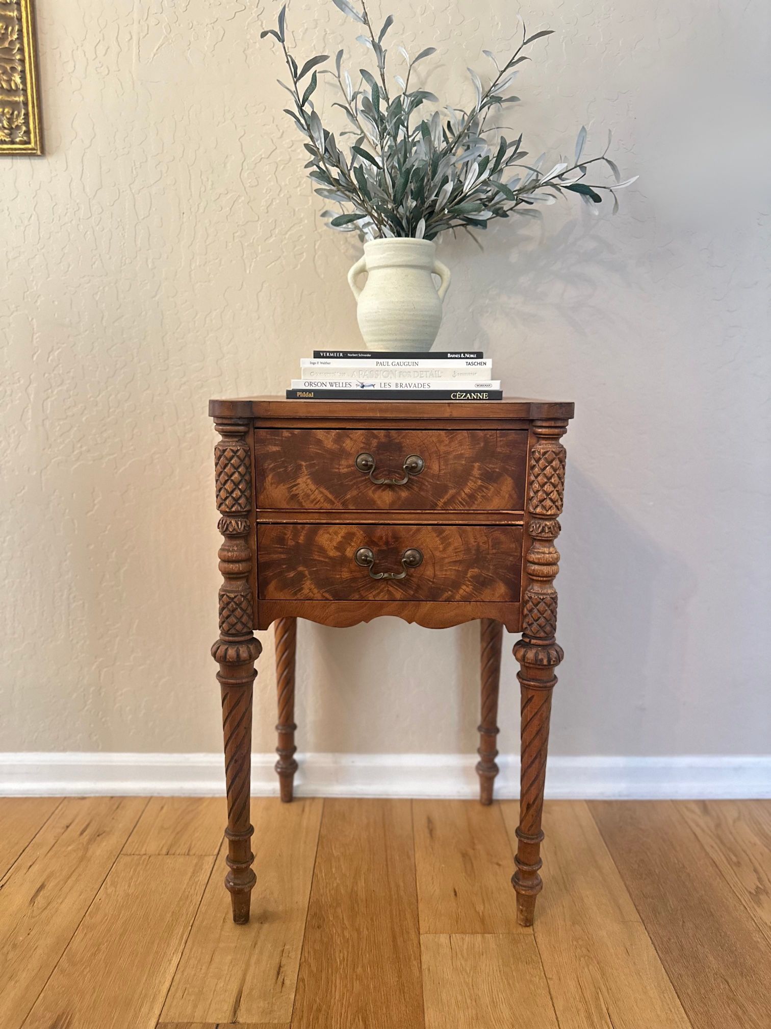 Antique Jacobean Burled Walnut Side Table