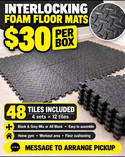 $30 48-PC Foam Floor Mats /Yoga/Gym/play gym for toddler brand new23.5X23.5inch