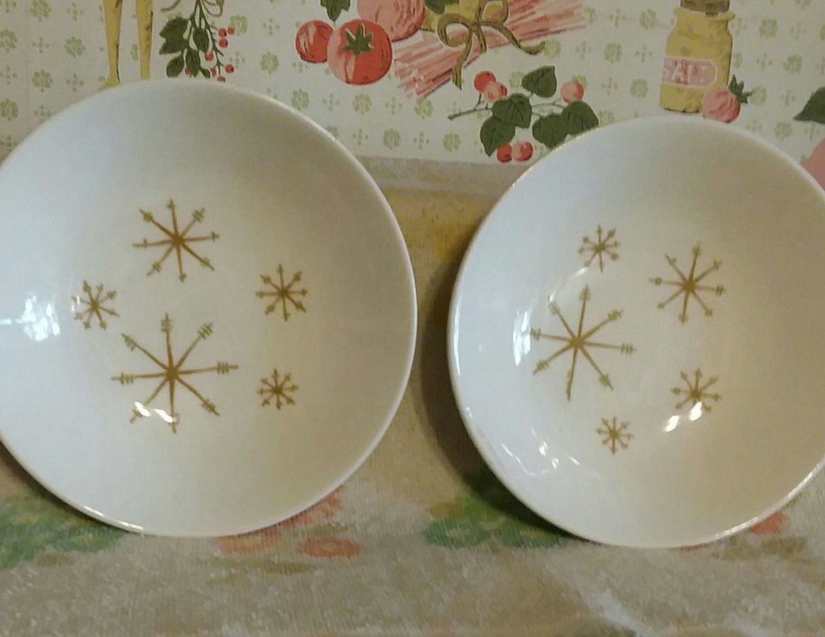 Vintage Royal China Star Glow Atomic Starburst Bowls