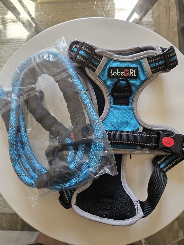 TobeDRI No Pull Dog Harness Adjustable Reflective Oxford Easy Control (M Blue)