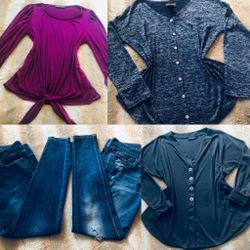 Size large blouse and size 9 Levi’s