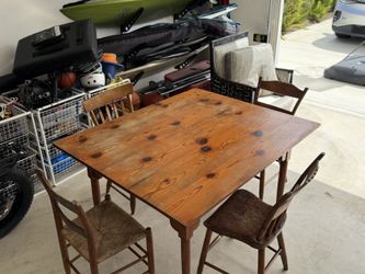 Antique Dining Table With 4 Chairs
