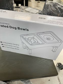 Elevated Dog Bowls Height-Adjustable