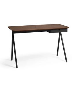 Key Desk, 48" Black + Walnut by Poppin (NEW IN BOX)