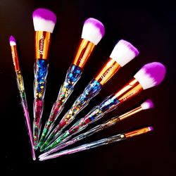 LA Makeup 7pcs glitter unicorn diamond shape makeup brush set