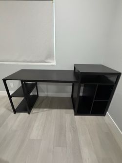 Modern Black Desk with Built-In Storage:  3 Available