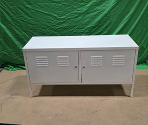 White Metal Display Storage Cabinet 