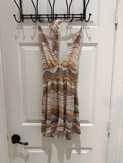 Multicolor Wave Print Halter Romper