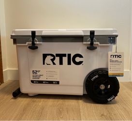 RTIC 52 QT Ultra-Light Wheeled Cooler - White **Brand New**
