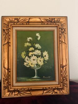 The selected region appears to show a signature that is consistent with works by the mid-century floral still life artist Julia Rant (sometimes listed