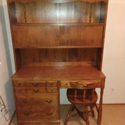 Dresser With Shelf ( Book Shelf) And Chair