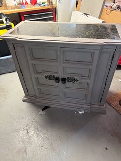 Distressed looking Marble Top Cabinet made by DeeRose of the Oranges