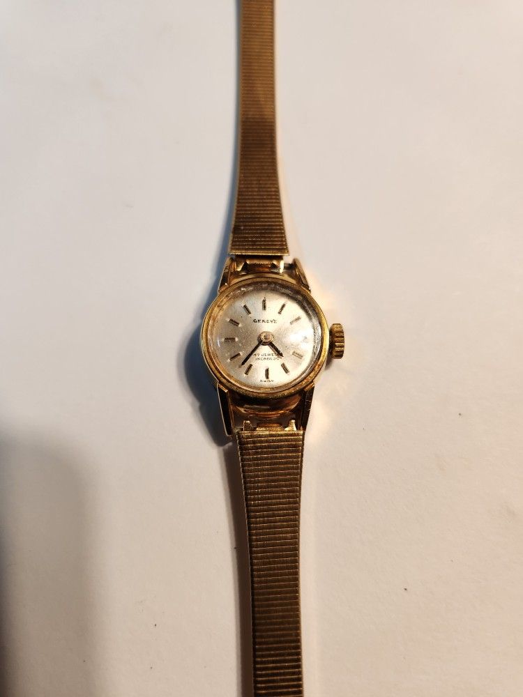 Vintage Geneve Swiss Gold-Plated Mechanical(wind-up)17Jewels Ladies Watch