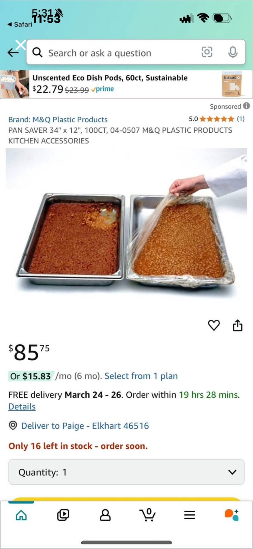 Pan Saver 34 x 12 100count