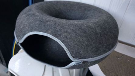Grey Felt Donut Cat Bed