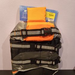 Protect Me Alert Series Dog Life Vest with Adjustable Straps, Orange, Medium new selling for only $15 