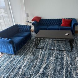 Tufted Sofa and Loveseat