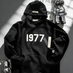 Black 1977 Essentials Hoodie