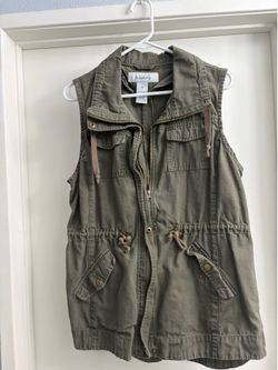 Sebby Olive Green Utility Vest Large