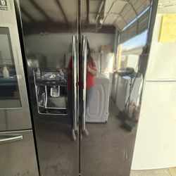 Black Samsung Door in Door Side By Side Refrigerato