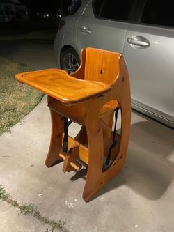 Vintage Solid Wood Convertible High Chair / Rocking Horse – 2-in-1