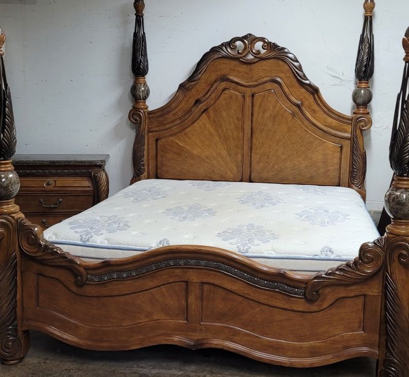 KING BED, WITH MATCHING NIGHT TABLE BY MICHAEL AMINI