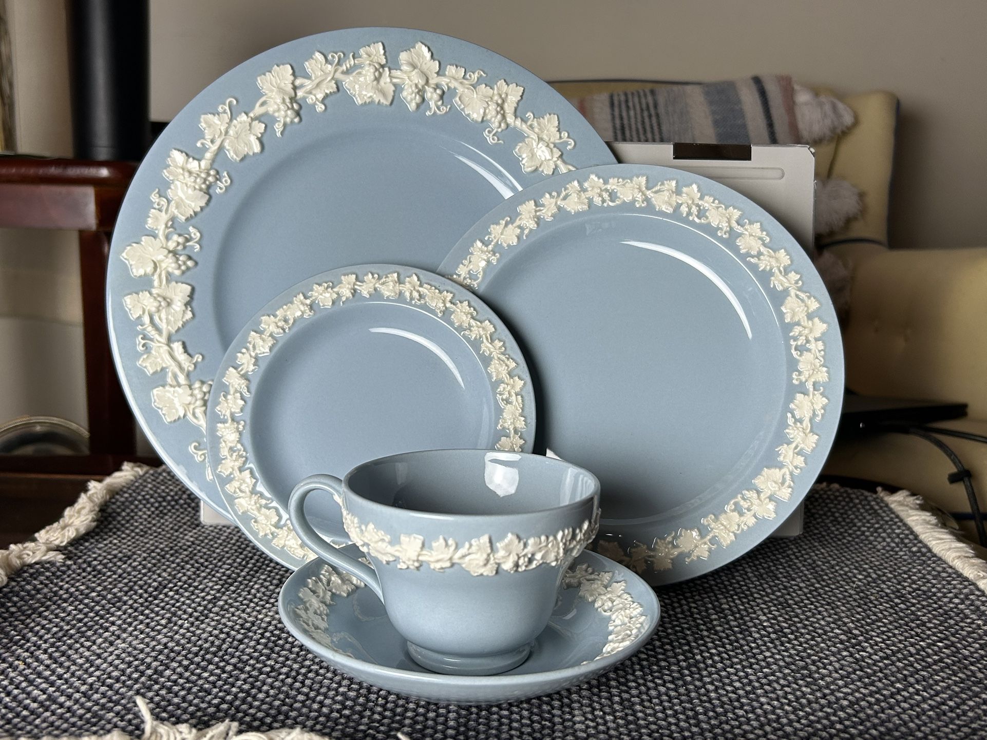 Wedgwood Embossed Queensware Set (5 Pcs) or HUGE LOT (18 Pcs)
