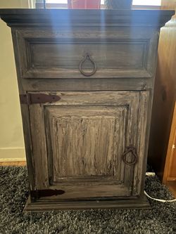 Set of 2 Rustic Farmhouse Accent Cabinet / End Table