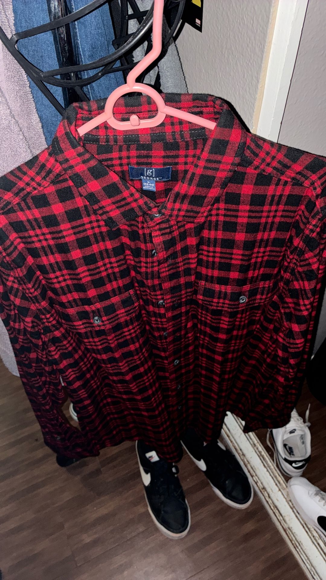 Red Flannel Long Sleeve Button Up
