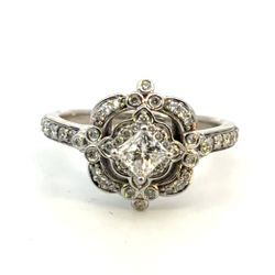 Woman’s Ladies 14k White Gold Diamond Ring Size 6 GP3106542