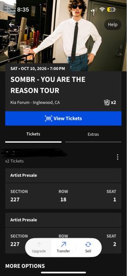 Sombr tickets kia forum