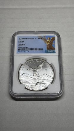 2010 Mo Mexico 1 Onza Silver MS69 NGC Mexico label Libertad