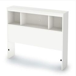 South Shore Spark Twin-Size Bookcase Headboard in Pure White
