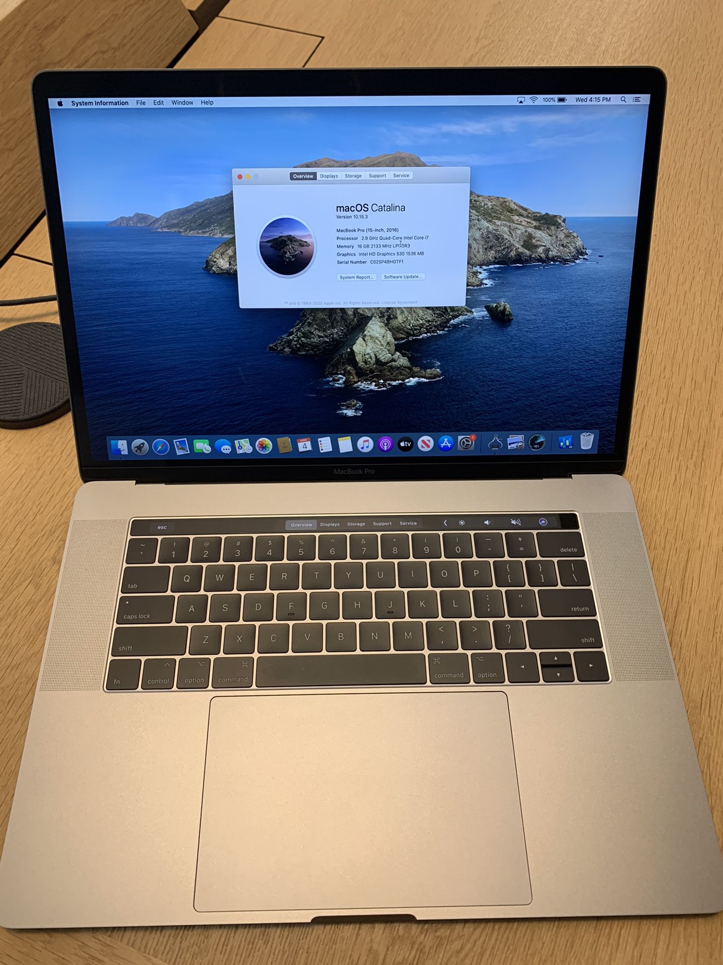 2016 15” MacBook Pro (max specs, 1TB SSD, Apple refurbished with new battery)