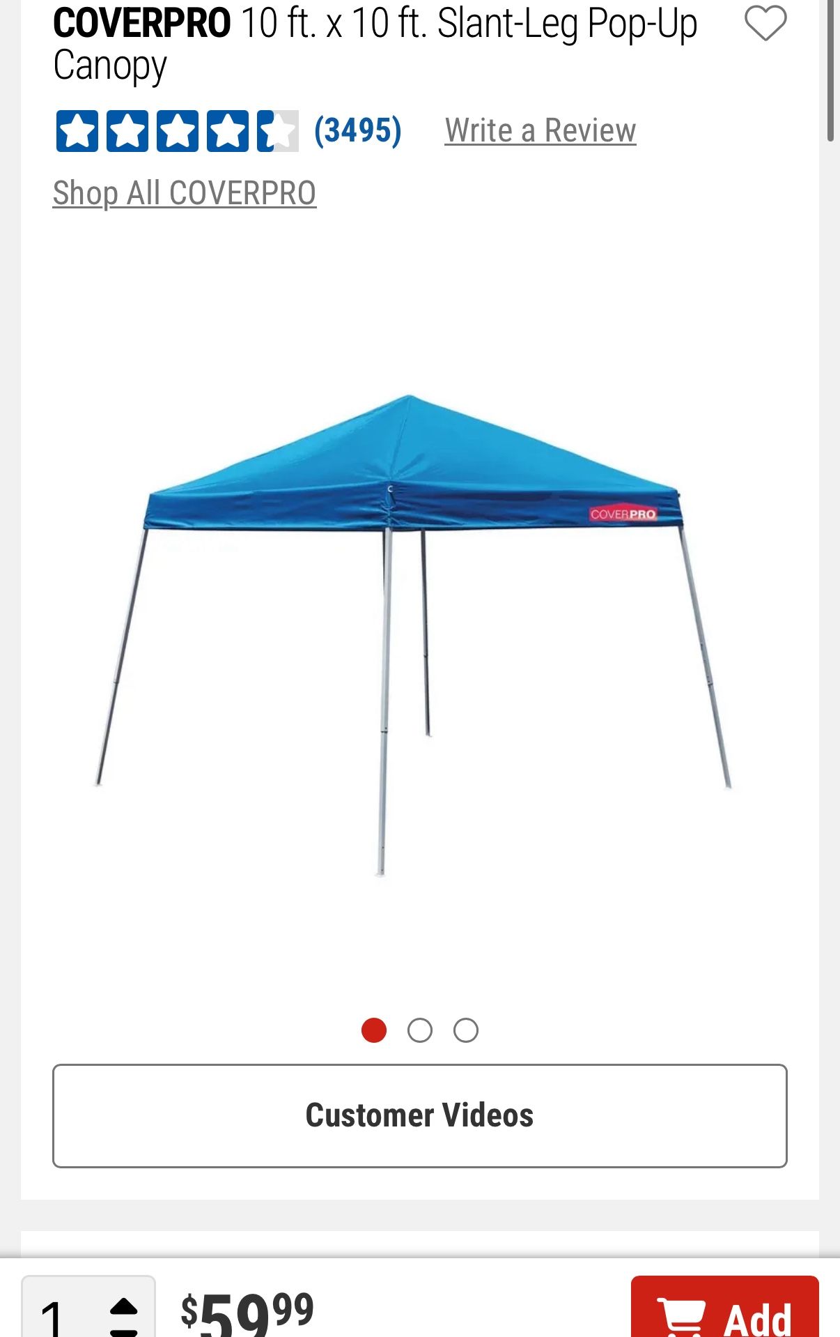 Pop Up Canopy Tent 10x10