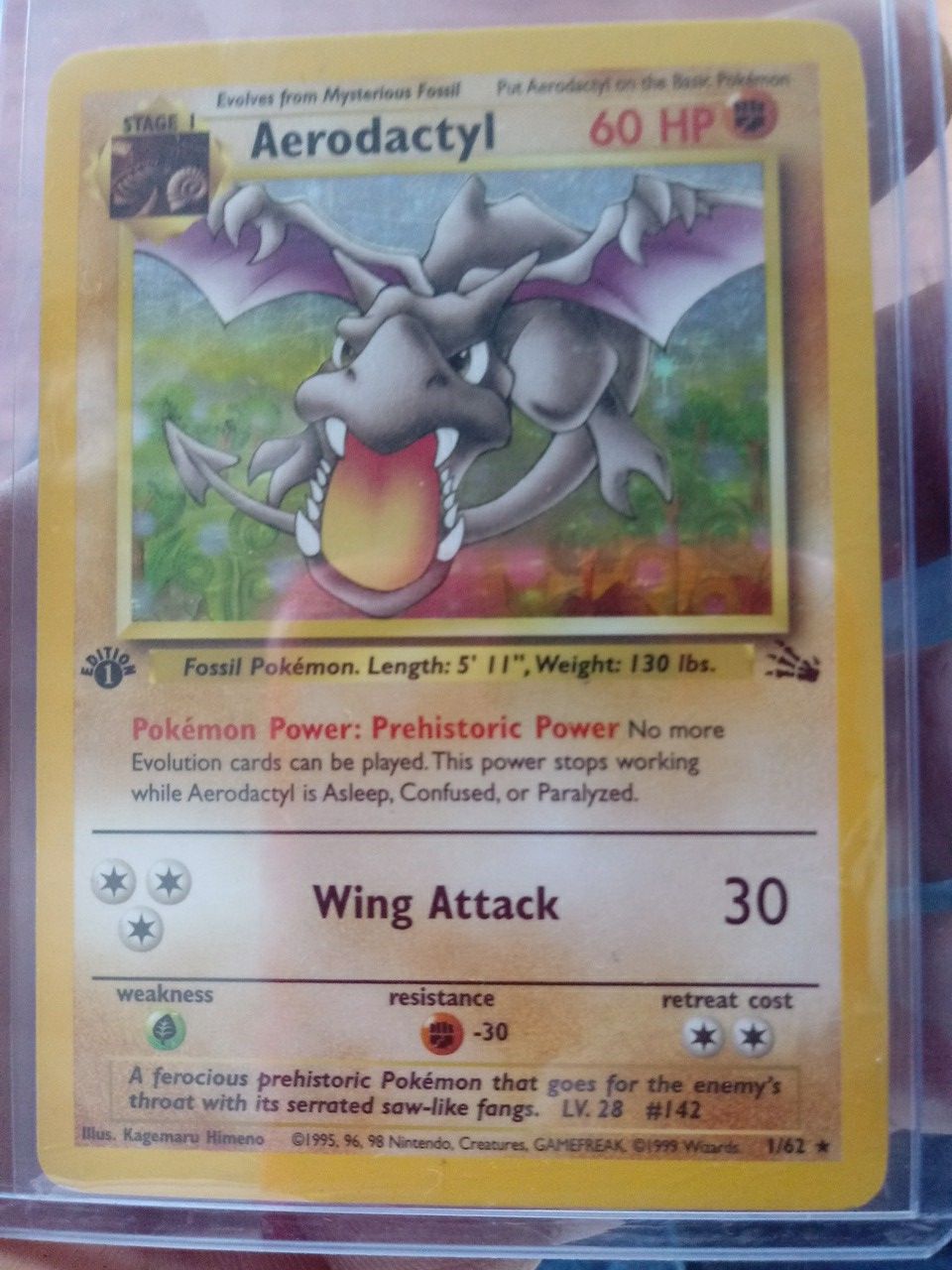 aerodactyl first edition pokemon card Pokemon Fossil - Aerodactyl 1st Edition - 16/62 main image 0