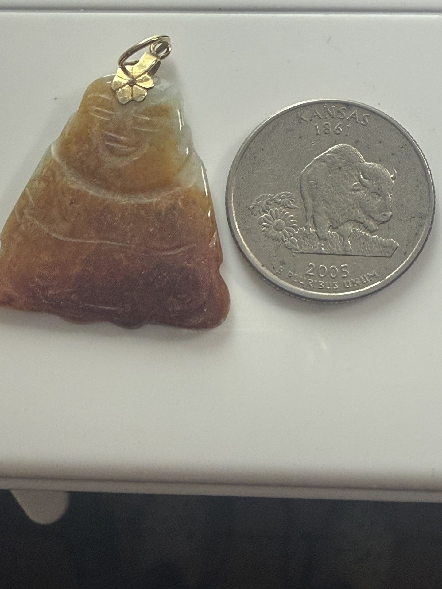 14k Gold Budda Jade