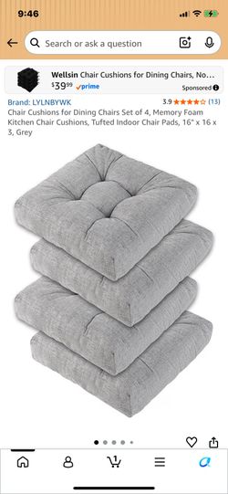 New 4 blue chair cushions