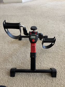 Costway Portable Desk Bike Peddler Machine with Adjustable Resistance LCD Display for Home Red