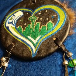 Hand Painted Seahawks Medallion