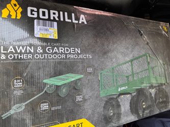 Gorilla Carts 400 lb. Capacity Steel Utility Garden Landscape Cart, 32 inch x 18 inch Steel Mesh Bed, 2 in 1 Convertible Handle (Brand New)