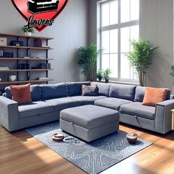 Sectional Couch with Ottoman - Free Delivery ‼️