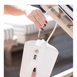 SAFEGO Portable Indoor/Outdoor Lock Box Safe with Key and Combination Access (White)