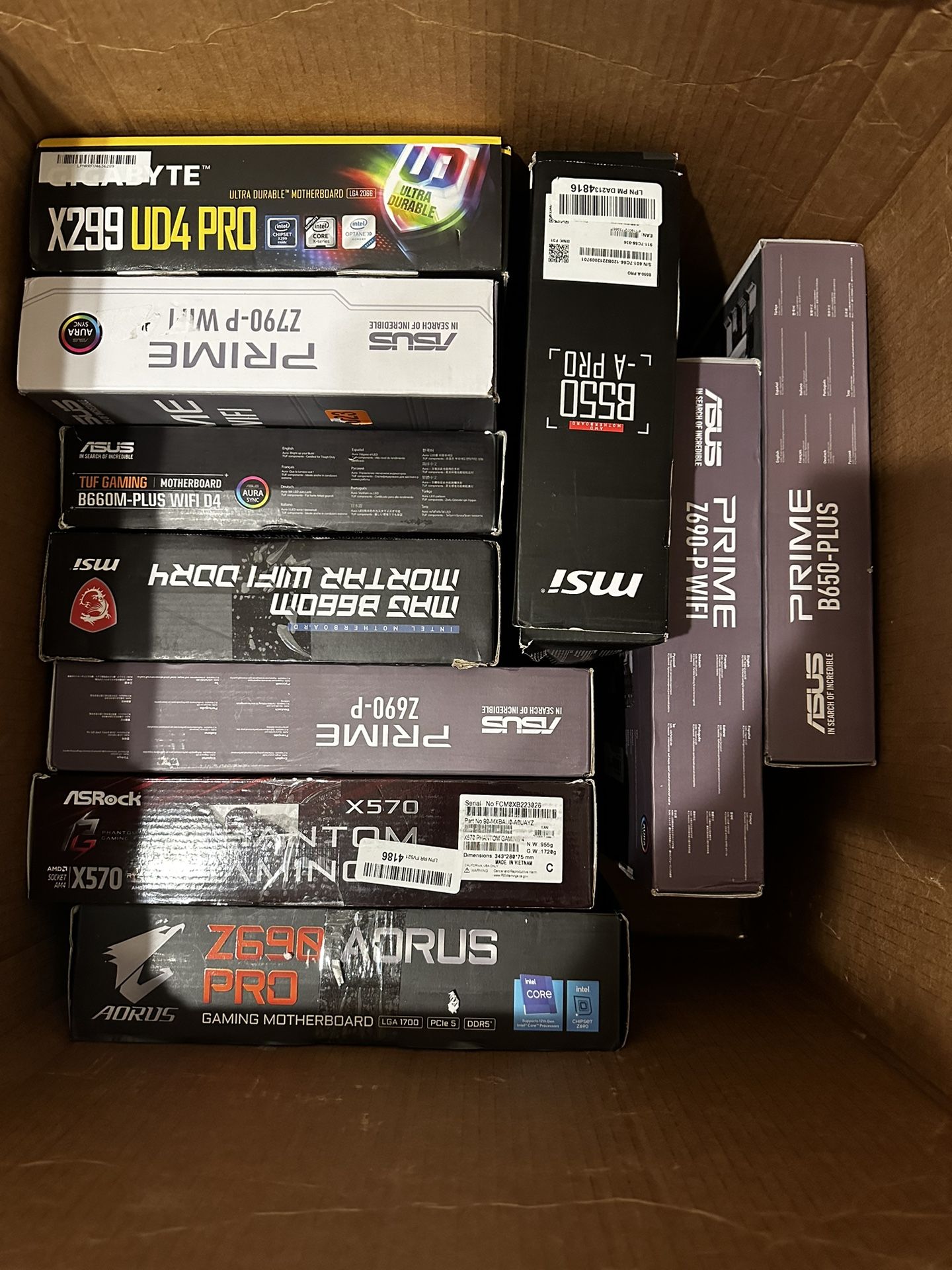 AMAZON RETURNS GIGABYTE,ASUS,MSI,ASROCK,GAMING MOTHERBOARDS Z690 B660 Z790 X299