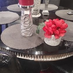 Silver Candle Holder And Vase 