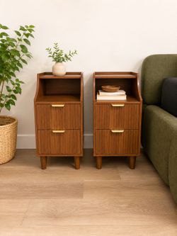 Mid-Century Modern Nightstands – Set of 2