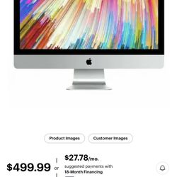 Imac 27 Inch Standard Glass no Mouse Or Keyboard Make A Offer 