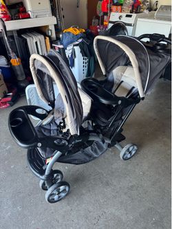 Babytrend sit n stand double stroller with car seat
